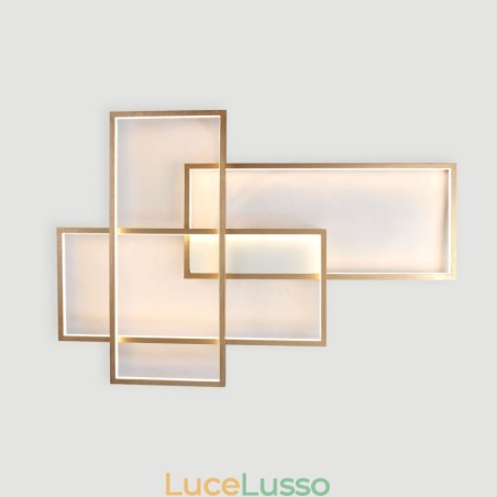 Plafoniera moderna in alluminio contemporanea color oro con dimmer remoto per soggiorno, camera da letto (può essere utilizzata anche come applique) Plafoniera moderna in alluminio contemporanea color oro con dimmer remoto per soggiorno, camera da letto (può essere utilizzata anche come applique)