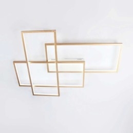 Plafoniera moderna in alluminio contemporanea color oro con dimmer remoto per soggiorno, camera da letto (può essere utilizzata anche come applique)