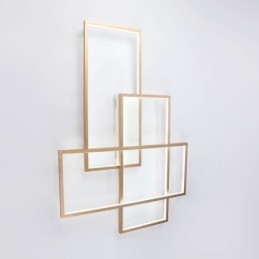 Plafoniera moderna in alluminio contemporanea color oro con dimmer remoto per soggiorno, camera da letto (può essere utilizzata anche come applique)