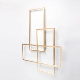 Plafoniera moderna in alluminio contemporanea color oro con dimmer remoto per soggiorno, camera da letto (può essere utilizzata anche come applique)