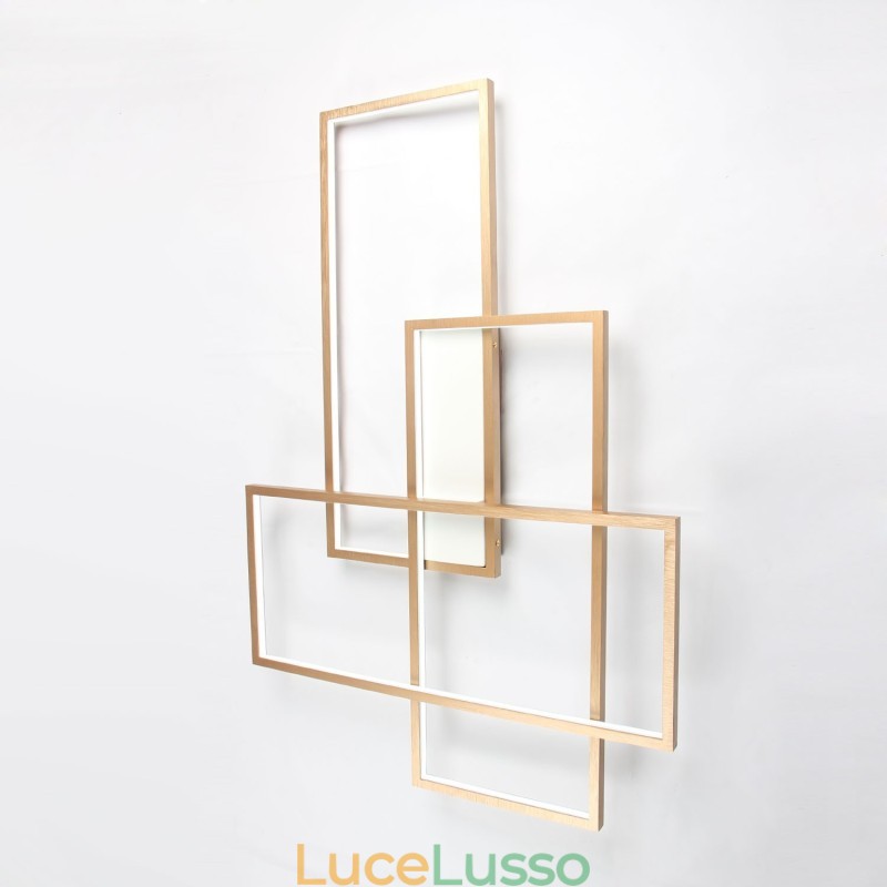 Plafoniera moderna in alluminio contemporanea color oro con dimmer remoto per soggiorno, camera da letto (può essere utilizzata anche come applique)