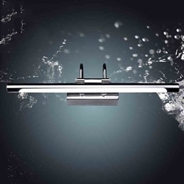 Luci per specchi in acciaio inossidabile Lampade da parete per bagno in acrilico Luci per il trucco Bianco freddo Bianco caldo (Dimensioni: 57X13.5X15)