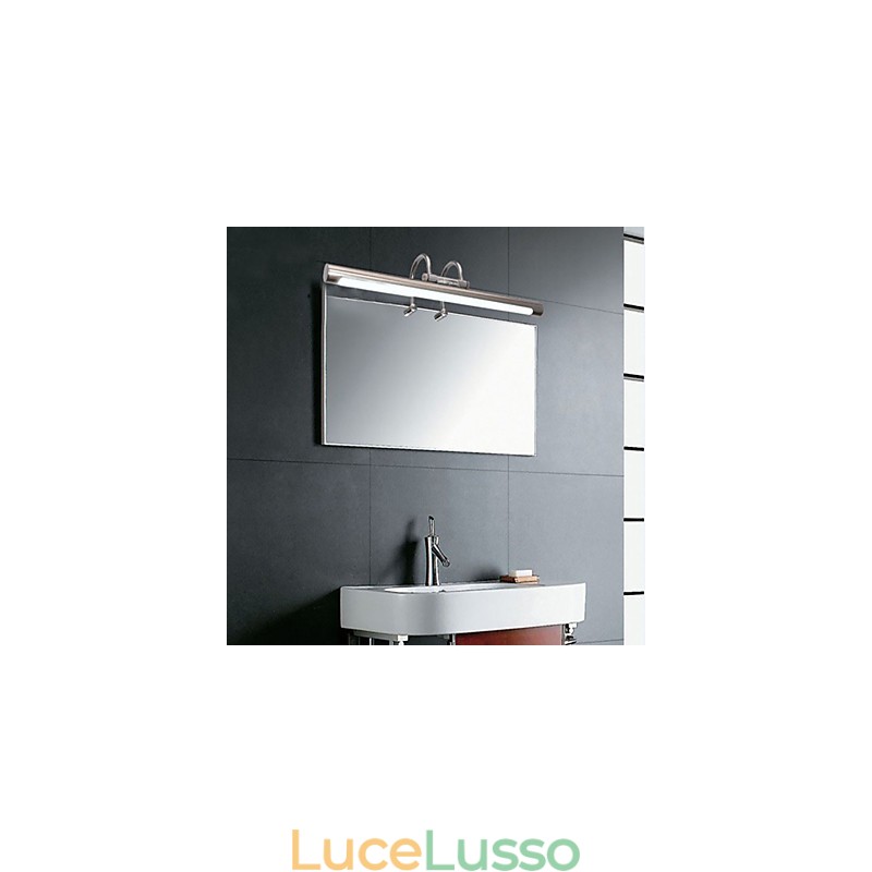 Luci per specchi in acciaio inossidabile Lampade da parete per bagno in acrilico Luci per il trucco Bianco freddo Bianco caldo (Dimensioni: 57X13.5X15)