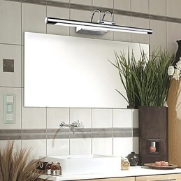 Luci per specchi in acciaio inossidabile Lampade da parete per bagno in acrilico Luci per il trucco Bianco freddo Bianco caldo (Dimensioni: 57X13.5X15)