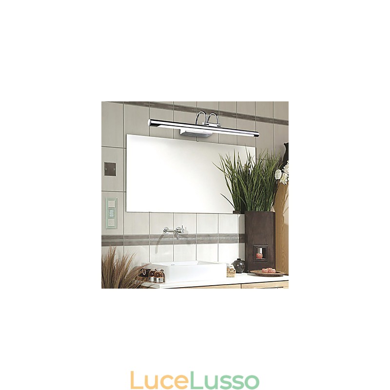 Luci per specchi in acciaio inossidabile Lampade da parete per bagno in acrilico Luci per il trucco Bianco freddo Bianco caldo (Dimensioni: 57X13.5X15)