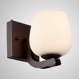 Lampada da parete in ferro con paralume in vetro Applique da parete classiche e moderne
