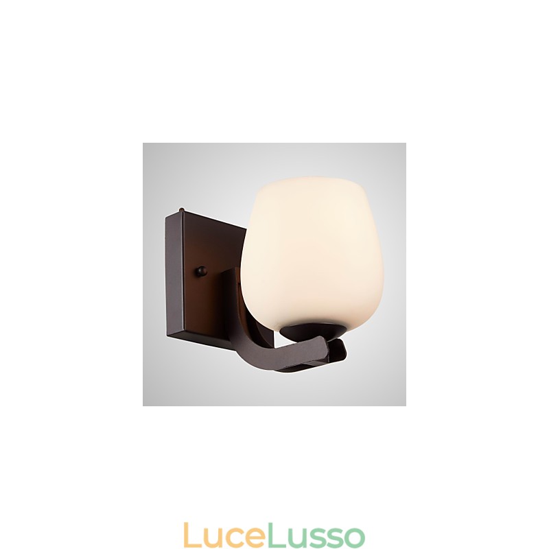 Lampada da parete in ferro con paralume in vetro Applique da parete classiche e moderne