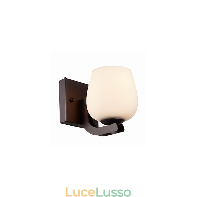 Lampada da parete in ferro con paralume in vetro Applique da parete classiche e moderne