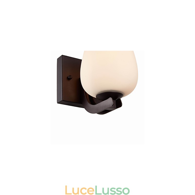 Lampada da parete in ferro con paralume in vetro Applique da parete classiche e moderne