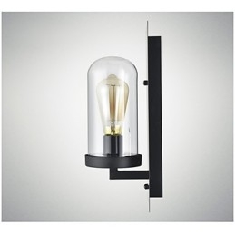 Applique da parete in stile rustico, lampada da parete retrò in ferro e vetro, luce dagli Stati Uniti