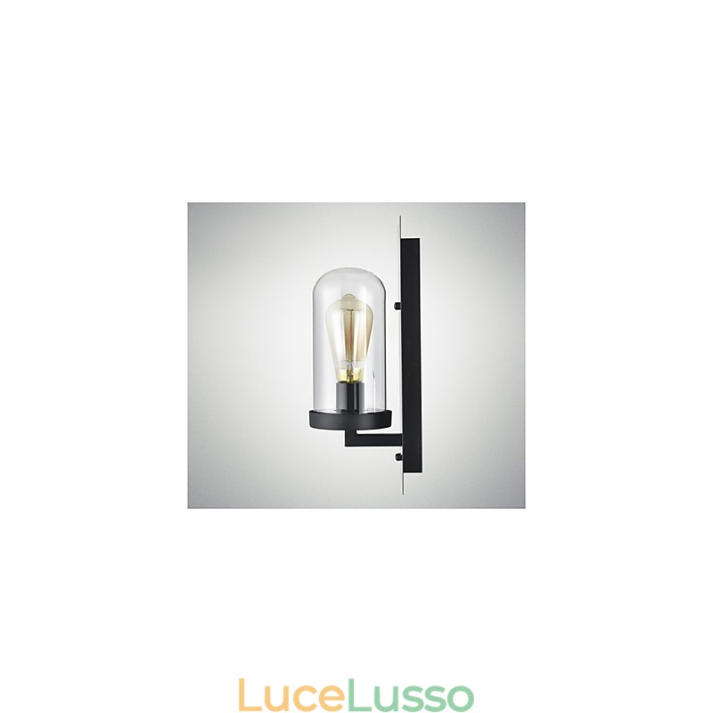 Applique da parete in stile rustico, lampada da parete retrò in ferro e vetro, luce dagli Stati Uniti