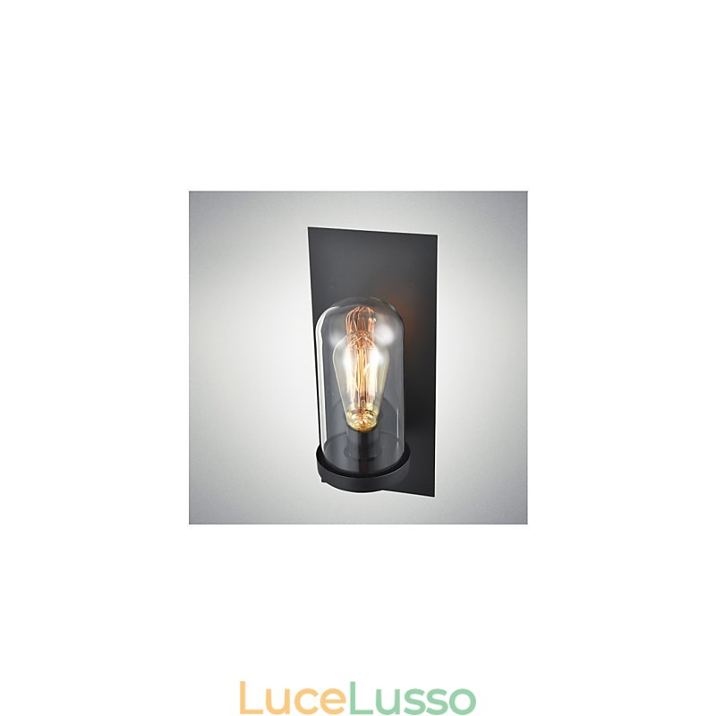 Applique da parete in stile rustico, lampada da parete retrò in ferro e vetro, luce dagli Stati Uniti