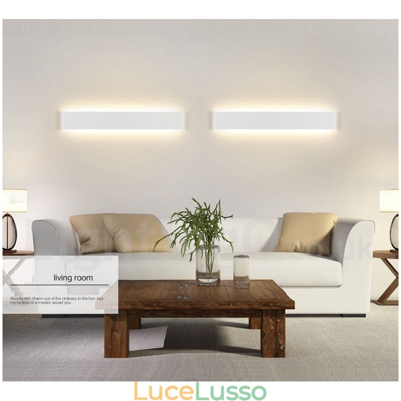 Applique e lampade da parete moderne e contemporanee lunghe per interni, in metallo, IP 44, per bagno, camera da letto, soggiorno