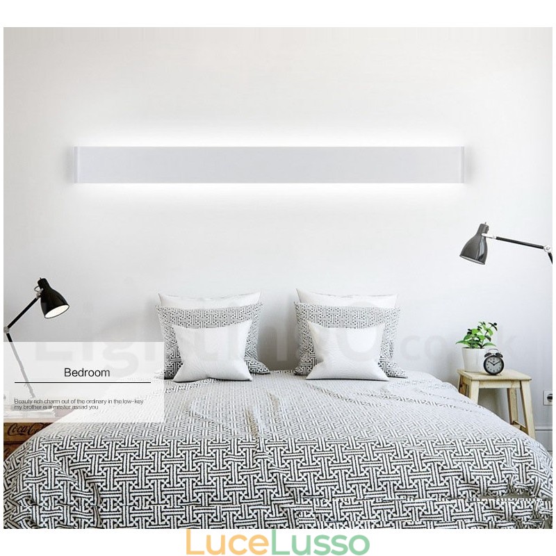 Applique e lampade da parete moderne e contemporanee lunghe per interni, in metallo, IP 44, per bagno, camera da letto, soggiorno