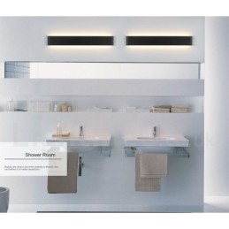 Applique e lampade da parete moderne e contemporanee lunghe per interni, in metallo, IP 44, per bagno, camera da letto, soggiorno