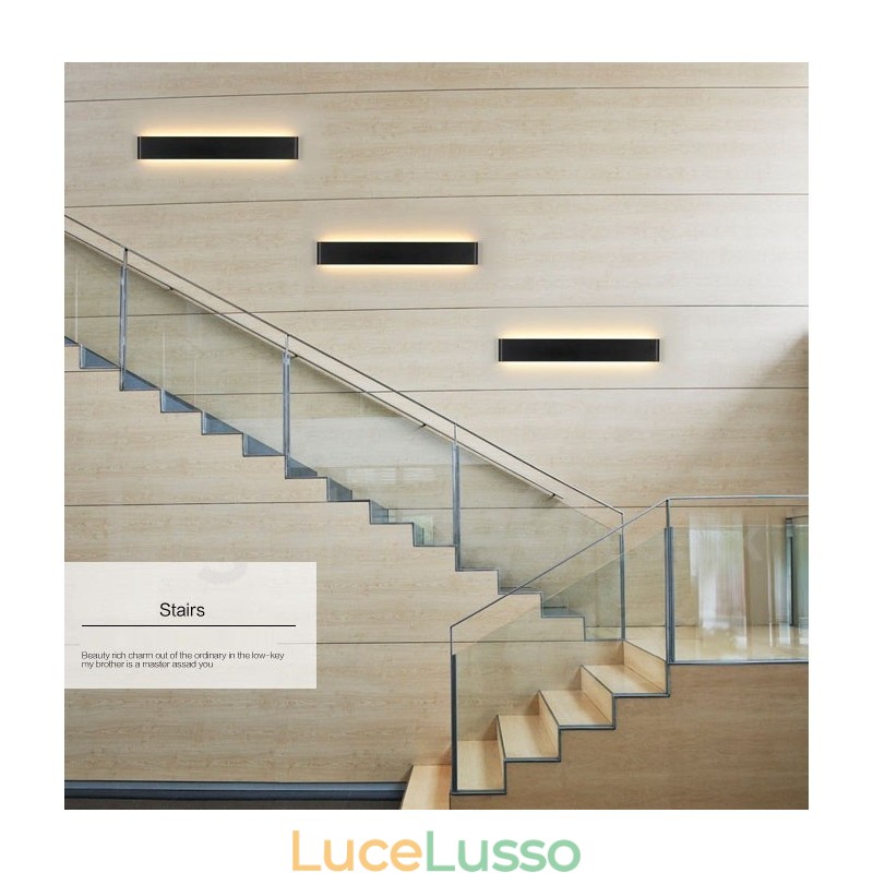 Applique e lampade da parete moderne e contemporanee lunghe per interni, in metallo, IP 44, per bagno, camera da letto, soggiorno