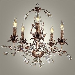 Lampadario in metallo ottone antico in stile candela vintage