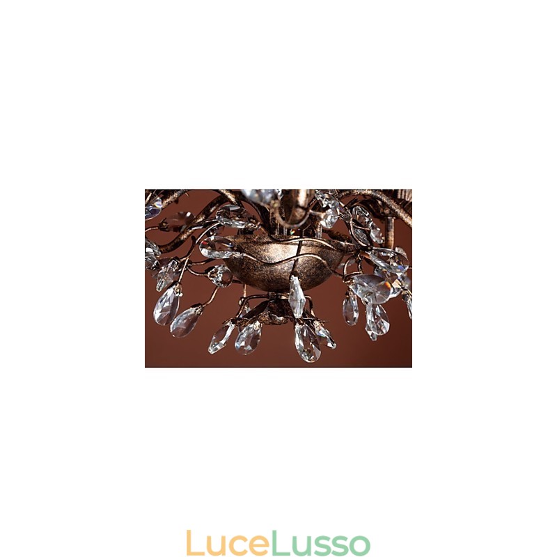 Lampadario in metallo ottone antico in stile candela vintage