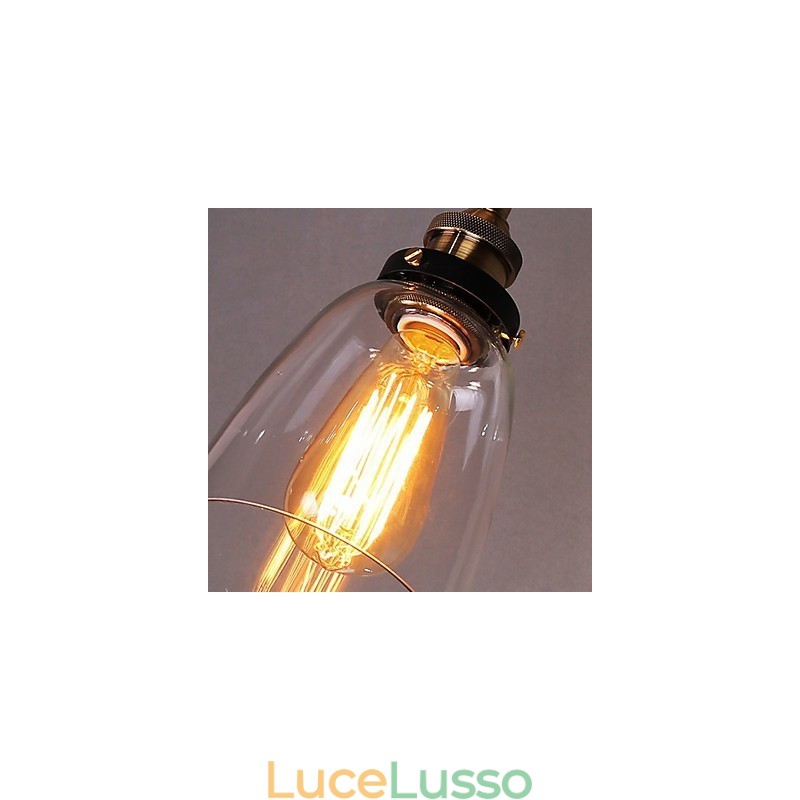 Applique da parete in vetro Industrial Edison Simplicity con base in metallo, sala da pranzo, studio, ufficio, corridoio, montaggio a parete