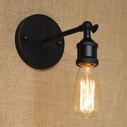 Applique da parete minimalista in ferro battuto nero per bar, ristorante americano, caffetteria, comodino, corridoio