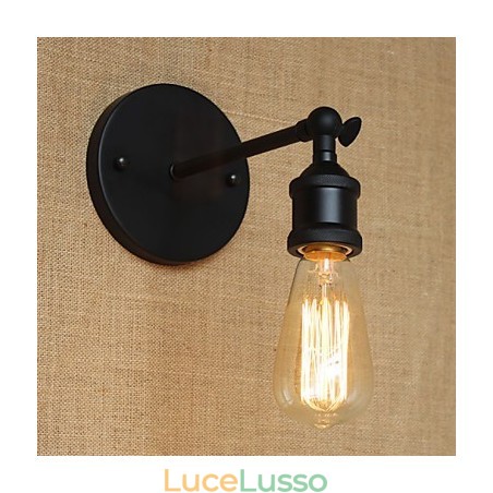 Applique da parete minimalista in ferro battuto nero per bar, ristorante americano, caffetteria, comodino, corridoio Applique da parete minimalista in ferro battuto nero per bar, ristorante americano, caffetteria, comodino, corridoio