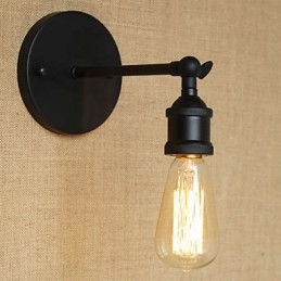 Applique da parete minimalista in ferro battuto nero per bar, ristorante americano, caffetteria, comodino, corridoio