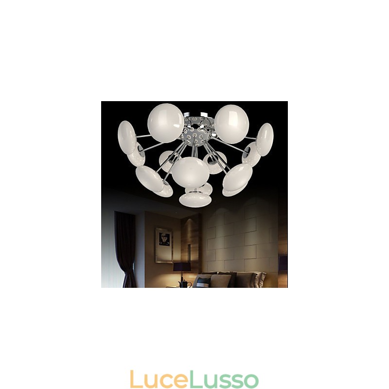 ModernYestaurant Lampada Semplice Lampada a Sospensione Circolare in Vetro Stile Europeo