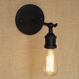 Applique da parete minimalista in ferro battuto nero per bar, ristorante americano, caffetteria, comodino, corridoio