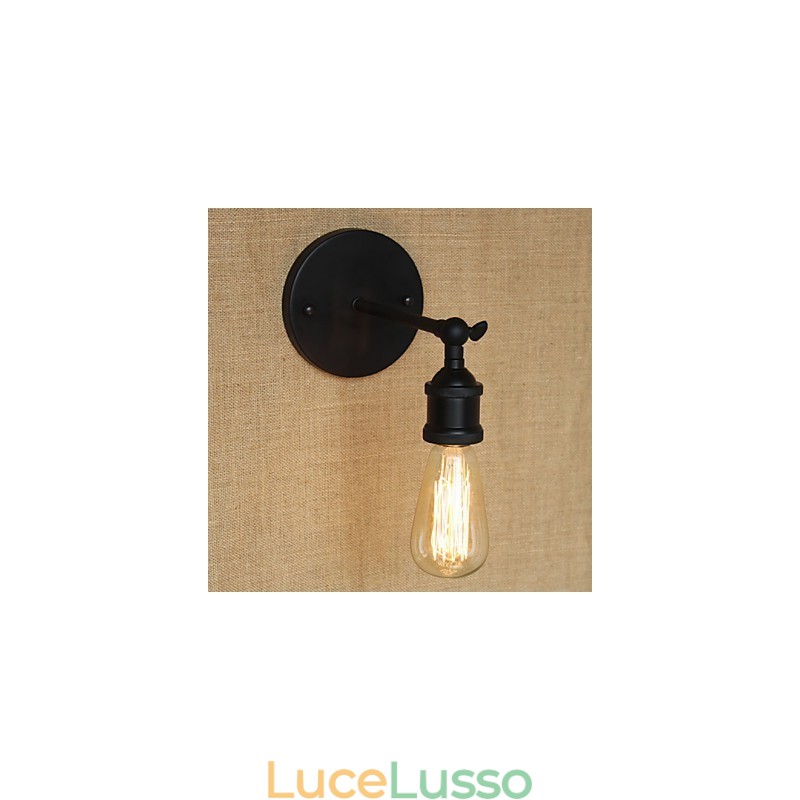 Applique da parete minimalista in ferro battuto nero per bar, ristorante americano, caffetteria, comodino, corridoio