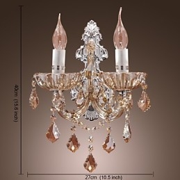 Elegante applique in cristallo con 2 luci