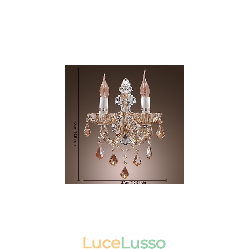 Elegante applique in cristallo con 2 luci