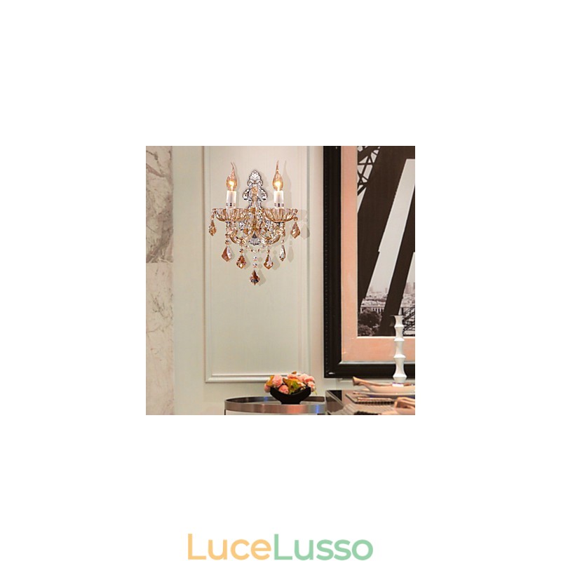 Elegante applique in cristallo con 2 luci