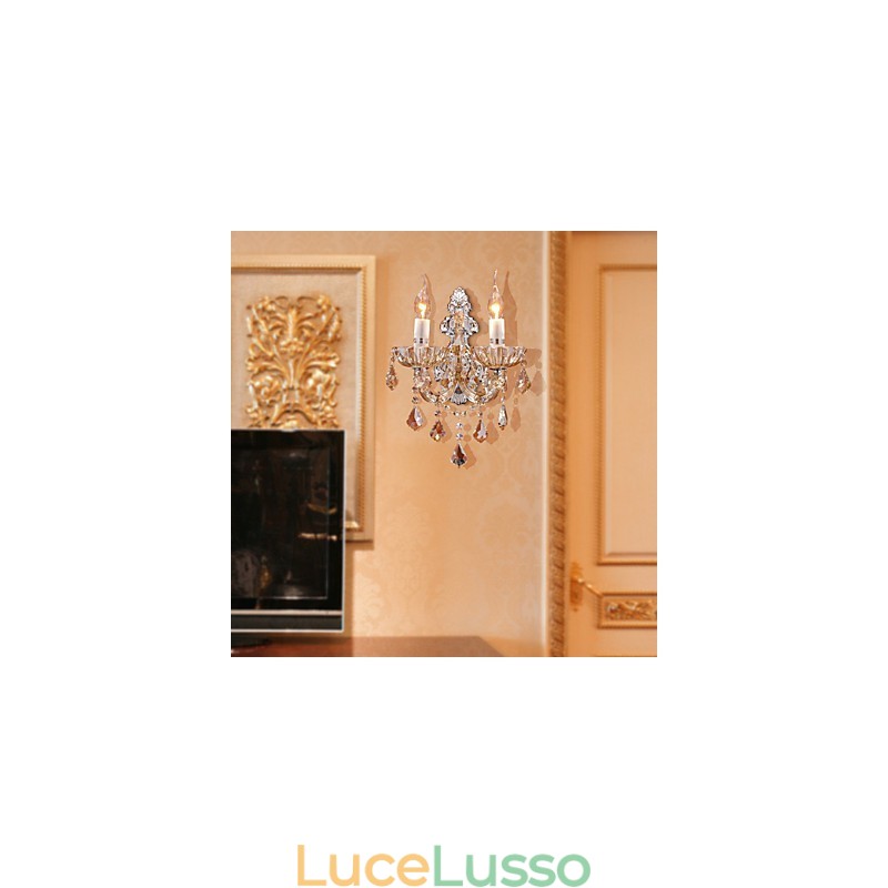 Elegante applique in cristallo con 2 luci