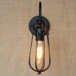 Lampada da soggiorno in stile country americano, lampada da comodino minimalista nera opaca, lampada da camera da letto, balcone, arte decorativa da parete
