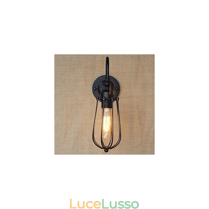 Lampada da soggiorno in stile country americano, lampada da comodino minimalista nera opaca, lampada da camera da letto, balcone, arte decorativa da parete