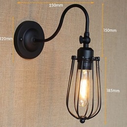 Lampada da soggiorno in stile country americano, lampada da comodino minimalista nera opaca, lampada da camera da letto, balcone, arte decorativa da parete