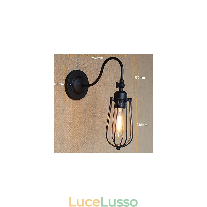 Lampada da soggiorno in stile country americano, lampada da comodino minimalista nera opaca, lampada da camera da letto, balcone, arte decorativa da parete