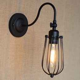 Lampada da soggiorno in stile country americano, lampada da comodino minimalista nera opaca, lampada da camera da letto, balcone, arte decorativa da parete
