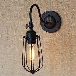 Lampada da soggiorno in stile country americano, lampada da comodino minimalista nera opaca, lampada da camera da letto, balcone, arte decorativa da parete
