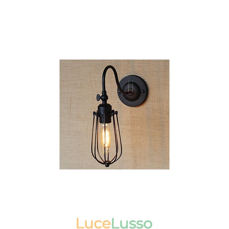 Lampada da soggiorno in stile country americano, lampada da comodino minimalista nera opaca, lampada da camera da letto, balcone, arte decorativa da parete