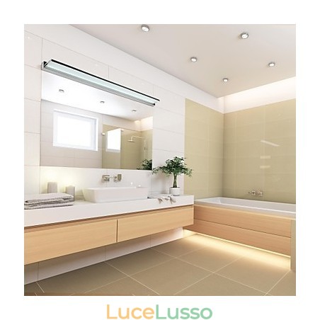 Lampada a specchio in acciaio inox e acrilico