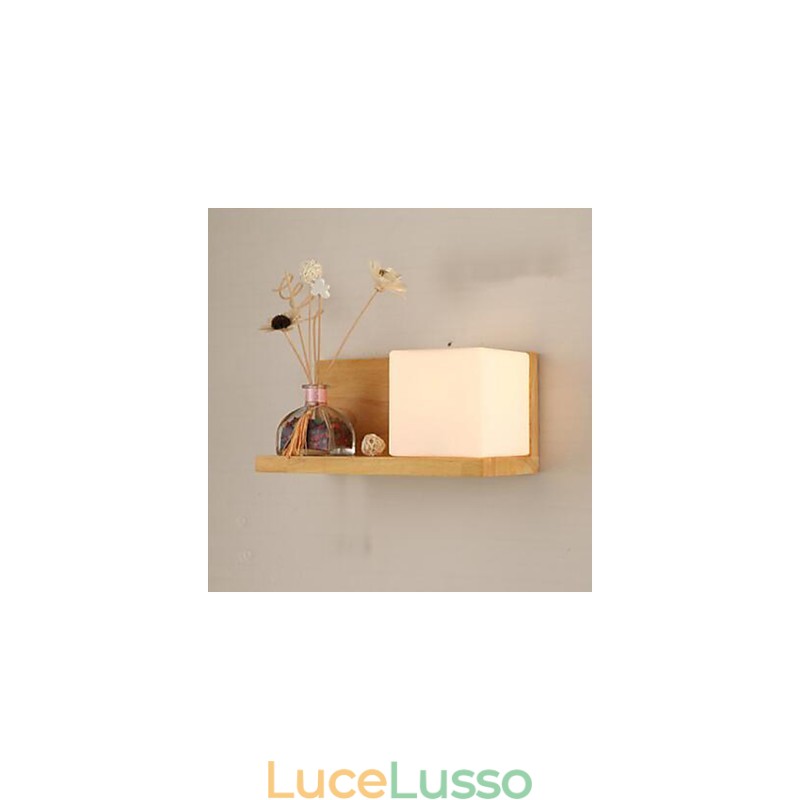 Lampada da parete in vetro massello in legno massello, contemporanea e contratta, creativa