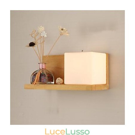 Lampada da parete in vetro massello in legno massello, contemporanea e contratta, creativa Lampada da parete in vetro massello in legno massello, contemporanea e contratta, creativa