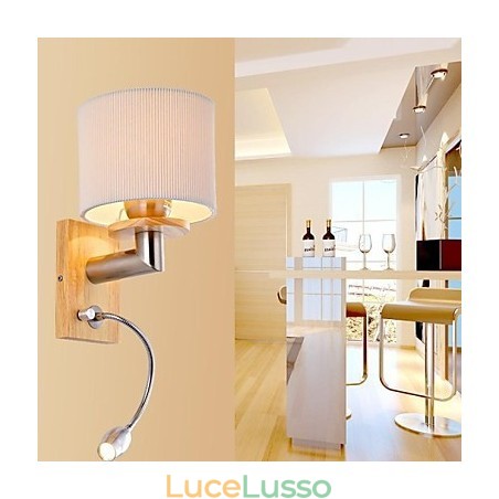 Lampada da parete una luce con luce di lettura Lampada da parete una luce con luce di lettura