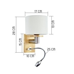 Lampada da parete una luce con luce di lettura