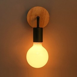 Lampada da parete per interni Edison in ferro 110V 220V, per corridoio, scale, applique, lampadina, nero, bianco