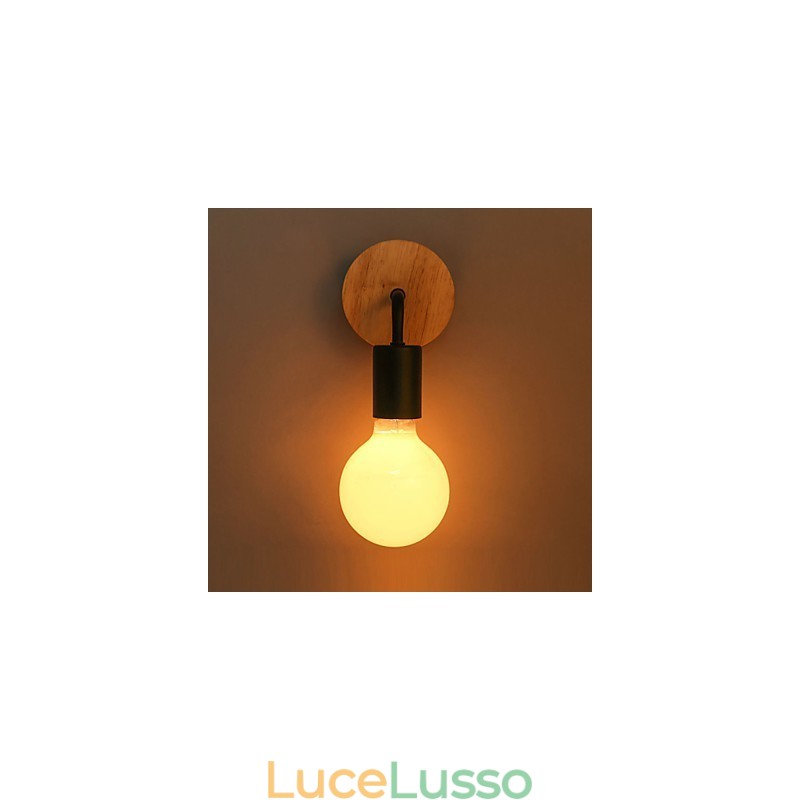 Lampada da parete per interni Edison in ferro 110V 220V, per corridoio, scale, applique, lampadina, nero, bianco