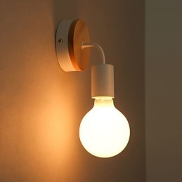 Lampada da parete per interni Edison in ferro 110V 220V, per corridoio, scale, applique, lampadina, nero, bianco