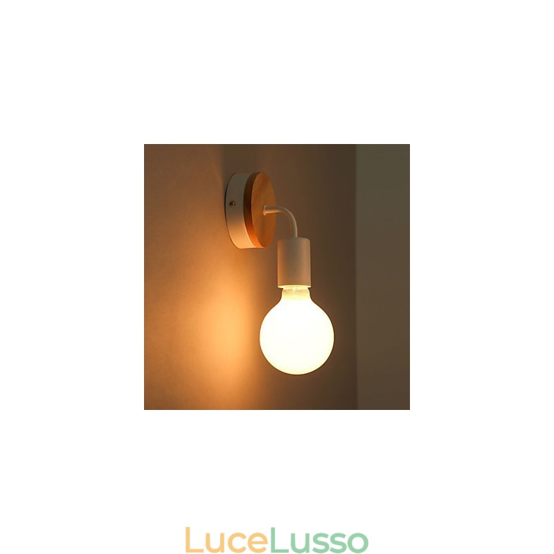 Lampada da parete per interni Edison in ferro 110V 220V, per corridoio, scale, applique, lampadina, nero, bianco