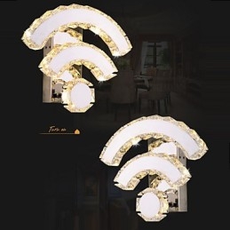 WIFI Applique da parete in cristallo Cristallo Moderno Contemporaneo Letto Soggiorno Hotel Metallo